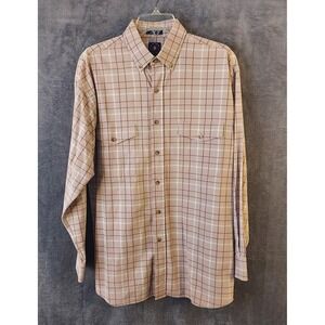 Panhandle Slim Shirt Men's Size Medium Plaid Chest Flap‎ Pockets Button Up